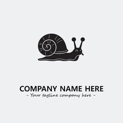 Snail illustration black and white for logo company vector image
