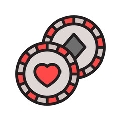 Poker Chips icon vector image. Suitable for mobile apps, web apps and print media.