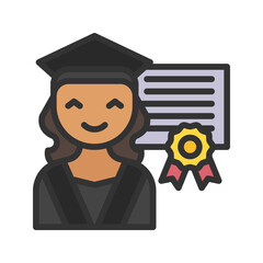 Receiving Diploma icon vector image. Suitable for mobile apps, web apps and print media.