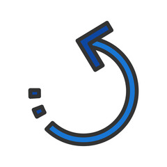 Rotate Left icon vector image. Suitable for mobile apps, web apps and print media.