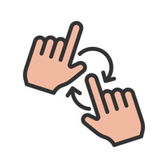 Rotate with Two Hands icon vector image. Suitable for mobile apps, web apps and print media.