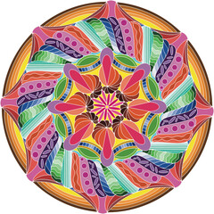 Mandala paintings have patterns, colorful colors, prints, covers, patterns on the product surface.