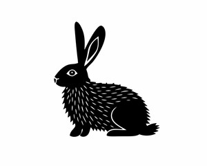 creative Silhouette hare Icon Vector Illustration