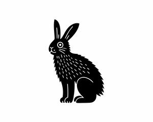 creative Silhouette hare Icon Vector Illustration