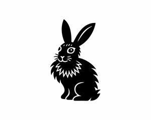 creative Silhouette hare Icon Vector Illustration