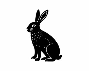 creative Silhouette hare Icon Vector Illustration