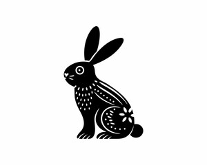 creative Silhouette hare Icon Vector Illustration