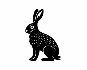 creative Silhouette hare Icon Vector Illustration