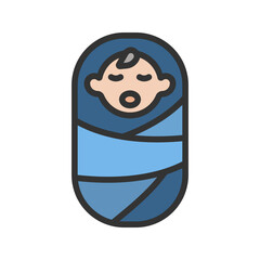 Sleeping Baby icon vector image. Suitable for mobile apps, web apps and print media.