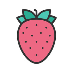 Strawberry icon vector image. Suitable for mobile apps, web apps and print media.