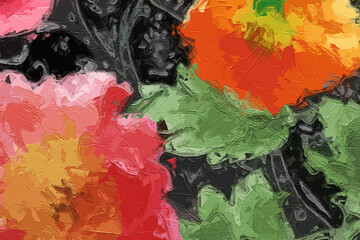 Various oil paintings, beautiful flowers, roses, peonies, tulips, ducks, fish, scenery