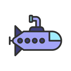 Submarine icon vector image. Suitable for mobile apps, web apps and print media.