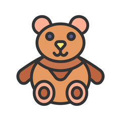 Stuffed Bear icon vector image. Suitable for mobile apps, web apps and print media.
