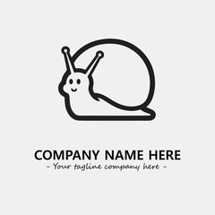 Snail illustration black and white for logo company vector image
