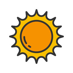Sun icon vector image. Suitable for mobile apps, web apps and print media.