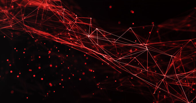 Fondo abstracto de tecnologia y ciencia.Malla o red con lineas y formas geometricas