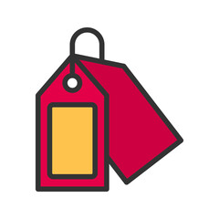 Tags icon vector image. Suitable for mobile apps, web apps and print media.