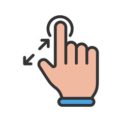 Tap and Zoom In icon vector image. Suitable for mobile apps, web apps and print media.