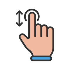 Tap and Scroll icon vector image. Suitable for mobile apps, web apps and print media.