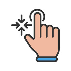Tap and Zoom Out icon vector image. Suitable for mobile apps, web apps and print media.