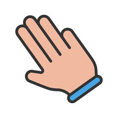Three Fingers Left icon vector image. Suitable for mobile apps, web apps and print media.
