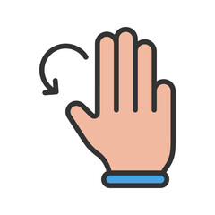 Three Fingers Rotate icon vector image. Suitable for mobile apps, web apps and print media.