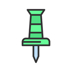 Thumb Pin icon vector image. Suitable for mobile apps, web apps and print media.