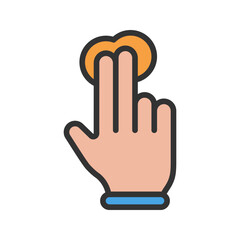 Two Fingers Tap icon vector image. Suitable for mobile apps, web apps and print media.