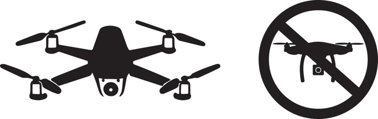 Printable vector illustration of  drone and no drone