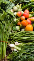 Fresh vegetables for cooking. Vegetables contain dietary fiber that helps cleanse the intestines.