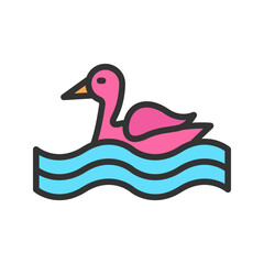 Water and Birds icon vector image. Suitable for mobile apps, web apps and print media.