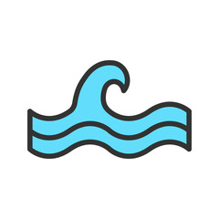 Waves I icon vector image. Suitable for mobile apps, web apps and print media.