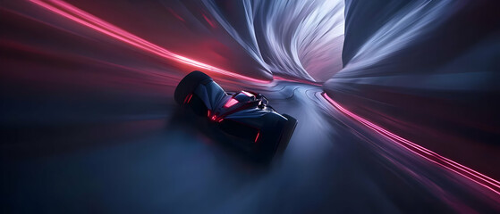 Obraz premium Futuristic Racing Car in a Dynamic Tunnel