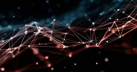 Fondo abstracto de tecnologia y ciencia.Malla o red con lineas y formas geometricas