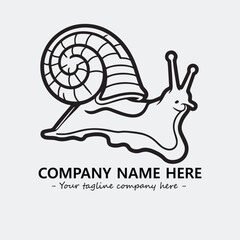 Snail illustration black and white for logo company vector image
