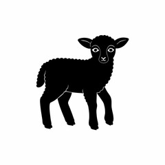 creative Silhouette lamb Icon Vector Illustration

