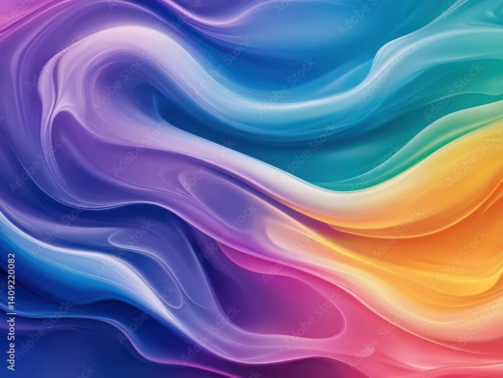 Aufkleber vibrant abstract waves of color in a flowing pattern.