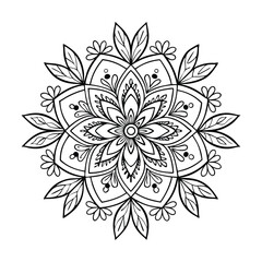 Circular pattern in the form of a mandala. Henna tatoo mandala. Mehndi style. Decorative pattern in oriental style. Coloring book page.