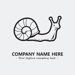 Snail illustration black and white for logo company vector image
