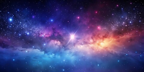 Obraz premium Colorful galaxy with a bright star in the center