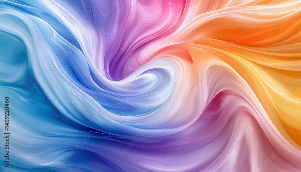 Poster colorful abstract swirl of vibrant hues creating a mesmerizing visual flow.