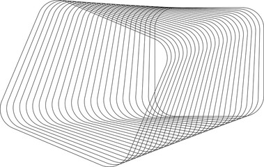 Rounded square blend line spiral geometric shape. Technology concept