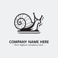 Snail illustration black and white for logo company vector image
