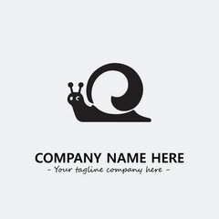 Snail illustration black and white for logo company vector image
