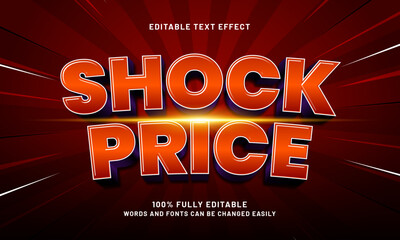shock price editable text effect with a discount and sale text style