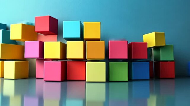 Colorful cubes arranged in a pattern
