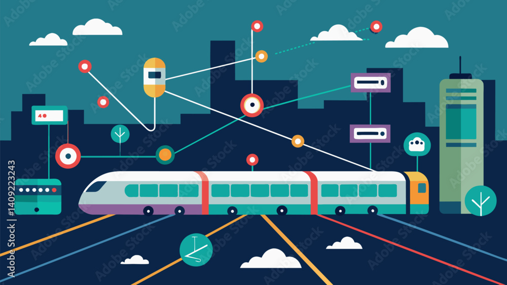 Poster a visual representation of train lines and routes on a citys transportation website leveraging live 