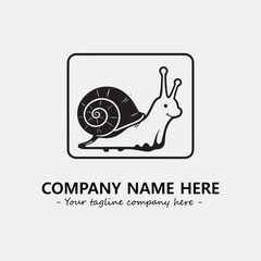 Snail illustration black and white for logo company vector image
