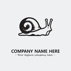 Snail illustration black and white for logo company vector image
