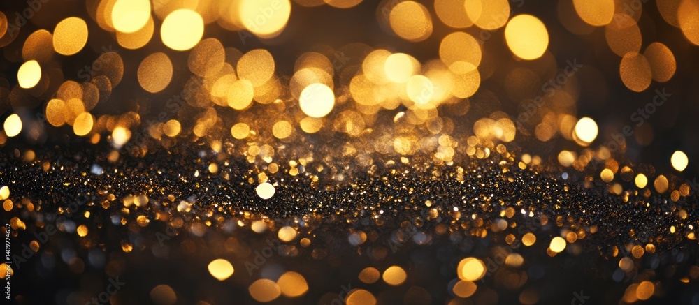Poster golden luminescence dancing across a textured plane creating a magical atmosphere